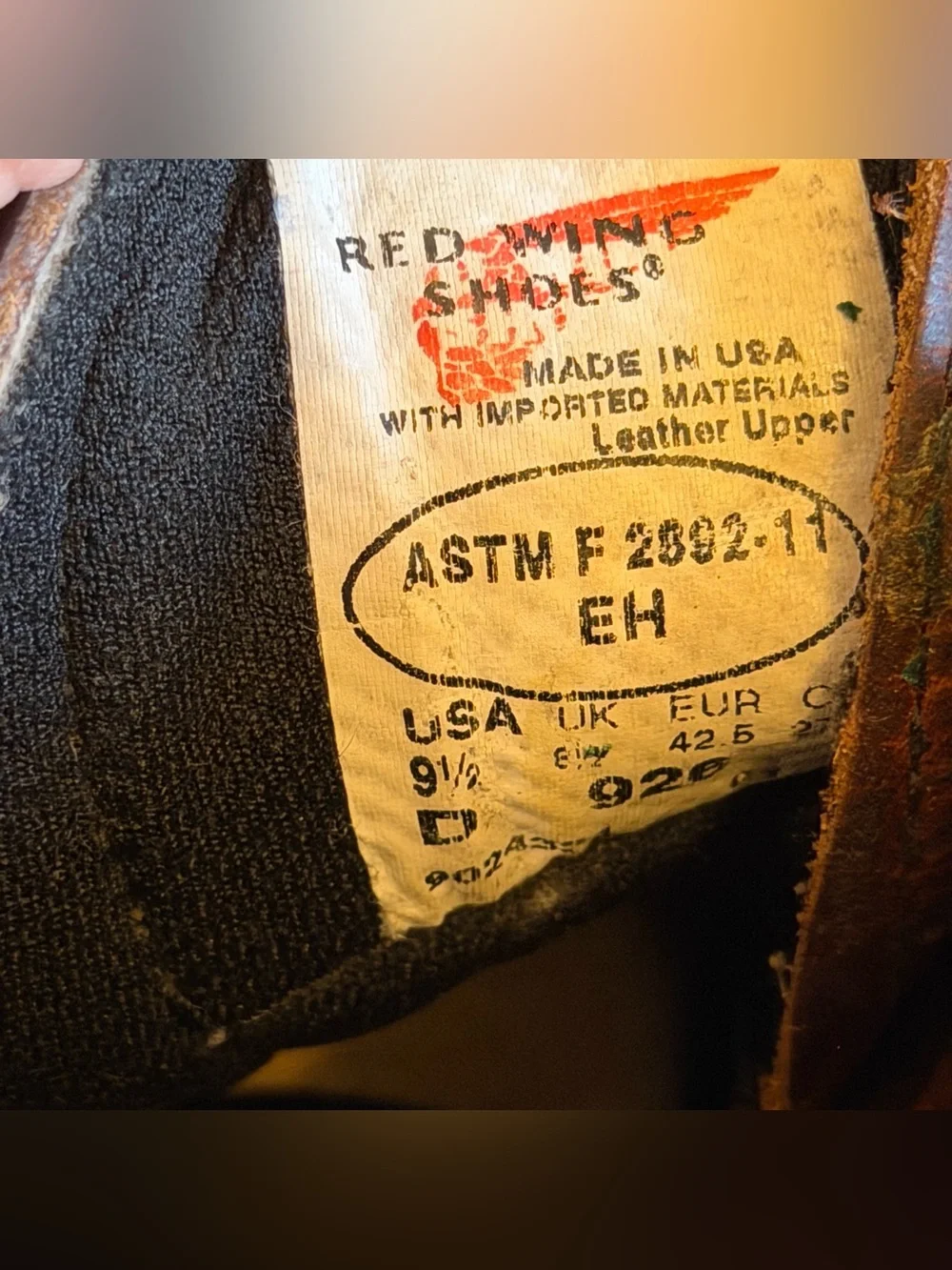 Red Wing DYNAFORCE Steel Toe Work Boots Mens 9.5 D